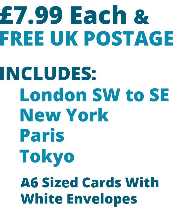 Cityscapes Day 4  Card Set £7.99 Includes London SW To SE, New York, Paris, Tokyo Cards 